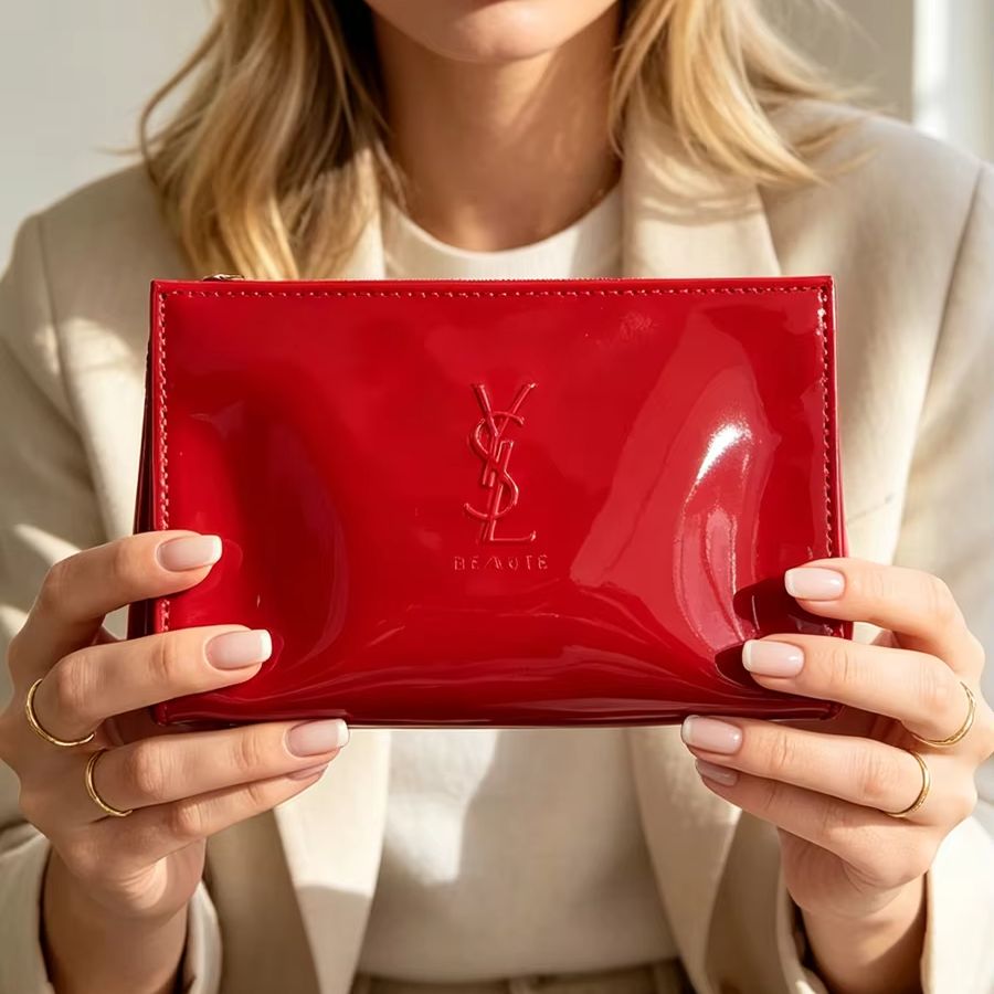 Косметичка YSL из красной лаки – обзор и цена Luxury Skincare Logo